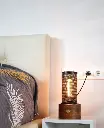 LUXURY OAK WOODEN TABLE LAMP