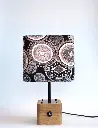 BLACK ROUNDED SQUARE LAMPSHADE TABLE LAMP