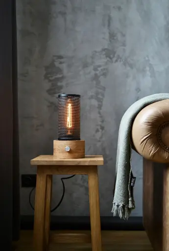 MODERN NATURAL OAK DESK LAMP