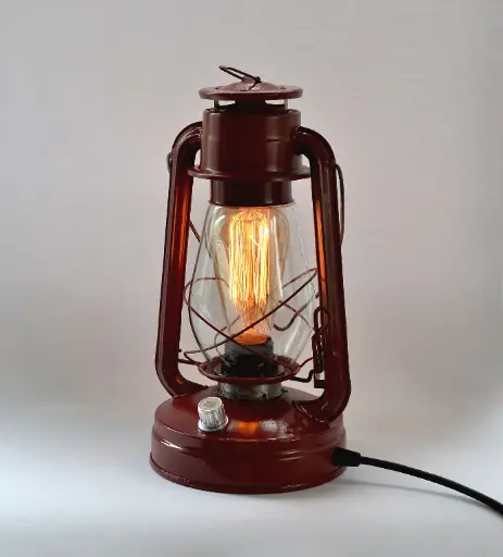 ELECTRIC CHERRY HURRICANE TABLE LAMP