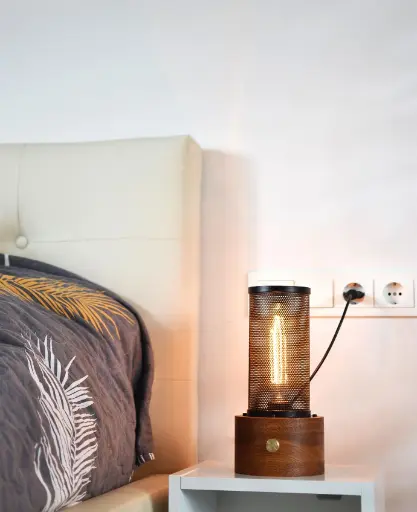 LUXURY OAK WOODEN TABLE LAMP