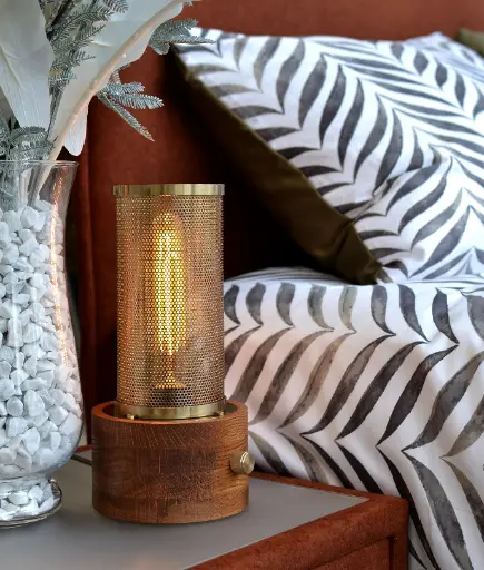 LUXURY OAK BRASS DESK LAMP